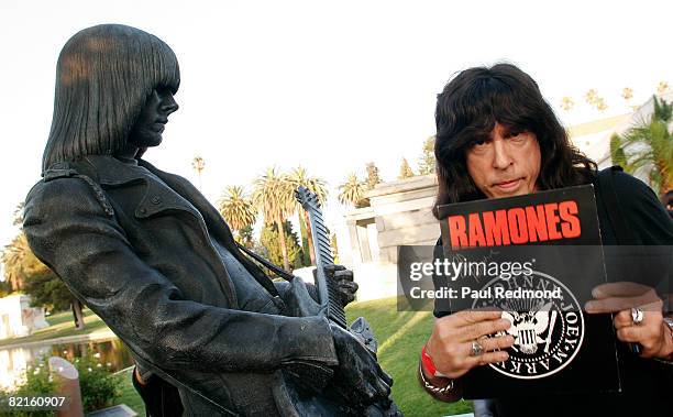 Drummer Marky Ramone at the Tribute To Legendary Ramones Guitarist Johnny Ramone at the Hollywood Forever Cemetery on August 1, 2008 in Hollywood,...