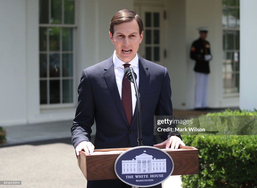 Jared Kushner Makes A Statement To The Media At The White House