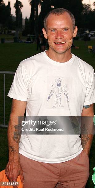 Red Hot Chili Peppers' Flea at the Tribute To Legendary Ramones Guitarist Johnny Ramone at the Hollywood Forever Cemetery on August 1, 2008 in...