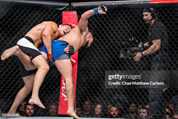 On Fox 25: Chris Weidman in action vs Kelvin Gastelum during middleweight bout at Nassau Coliseum. Uniondale, NY 7/22/2017 CREDIT: Chad Matthew...