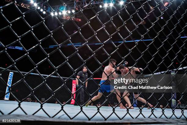 On Fox 25: Chris Weidman in action vs Kelvin Gastelum during middleweight bout at Nassau Coliseum. Uniondale, NY 7/22/2017 CREDIT: Chad Matthew...