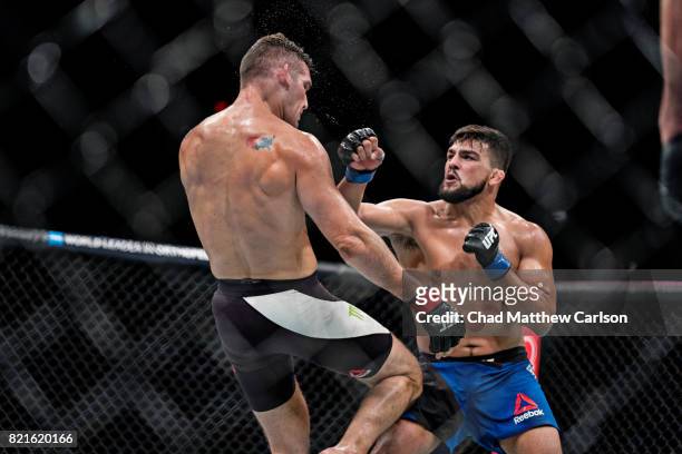 On Fox 25: Chris Weidman in action vs Kelvin Gastelum during middleweight bout at Nassau Coliseum. Uniondale, NY 7/22/2017 CREDIT: Chad Matthew...