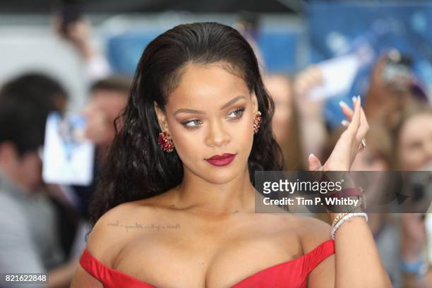 Rihanna attends the "Valerian And The City Of A Thousand Planets" European Premiere at Cineworld Leicester Square on July 24, 2017 in London, England.