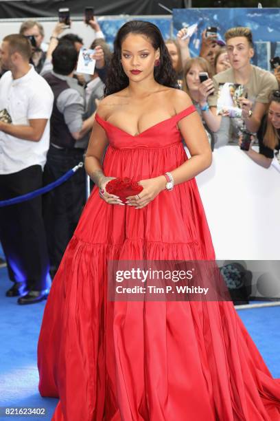 Rihanna attends the "Valerian And The City Of A Thousand Planets" European Premiere at Cineworld Leicester Square on July 24, 2017 in London, England.