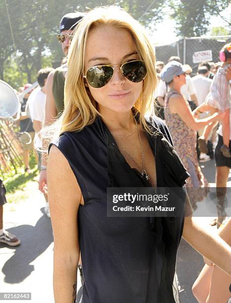 Exclusive* Lindsay Lohan backstage at the 2008 Lollapalooza music festival at Grant Park on August 2, 2008 in Chicago.