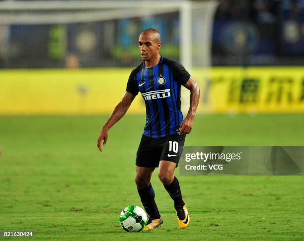 Joao Mario of FC Internazionale drives the ball during the 2017 International Champions Cup match between FC Internazionale and Olympique Lyonnais at...