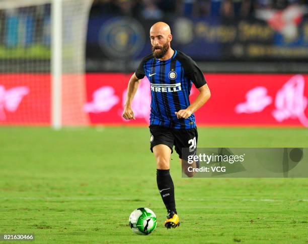 Iglesias Borja Valero of FC Internazionale drives the ball during the 2017 International Champions Cup match between FC Internazionale and Olympique...