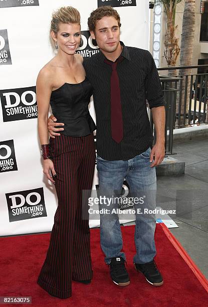 Actress AnnaLynne McCord and actor Dustin Milligan arrive at the Do Something Awards and official pre-party for the 2008 Teen Choice Awards held at...