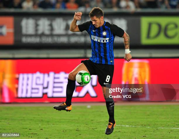 Stevan Jovetic of FC Internazionale drives the ball during the 2017 International Champions Cup match between FC Internazionale and Olympique...