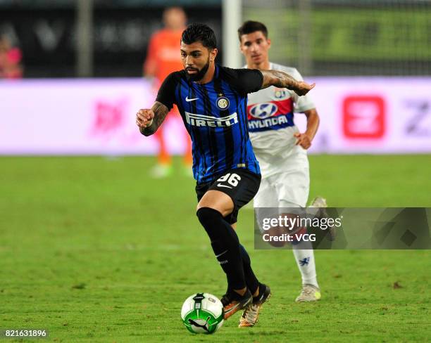 Gabriel Barbosa Almeida of FC Internazionale drives the ball during the 2017 International Champions Cup match between FC Internazionale and...