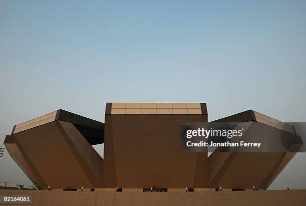 General exterior view of the Beijing Olympic Green Tennis Court ahead of the Beijing 2008 Olympic Games on August 3, 2008 in Beijing, China.