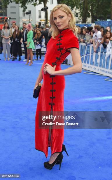 Clara Paget attends the European Premiere of "Valerian And The City Of A Thousand Planets" at Cineworld Leicester Square on July 24, 2017 in London,...