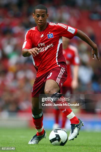 Dennis Aogo of SV Hamburg in action during the pre-season friendly match between Juventus and SV Hamburg during the Emirates Cup at the Emirates...