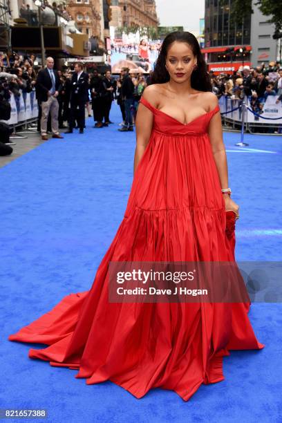 Rihanna attends the European premiere of "Valerian and The City of a Thousand Planets" at Cineworld London on July 24, 2017 in London, England.