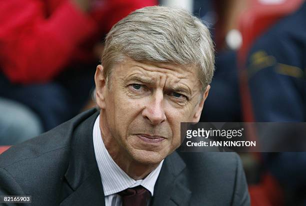 Arsene Wenger, manager of Arsenal, before kick off a matcj with Real Madrid during the Emirates Cup competition at the Emirates stadium in north...