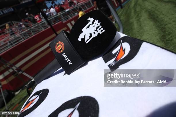 Mic on a Gatorade towel during the International Champions Cup match between Paris Saint-Germain and Tottenham Hotspur on July 22, 2017 in Orlando,...