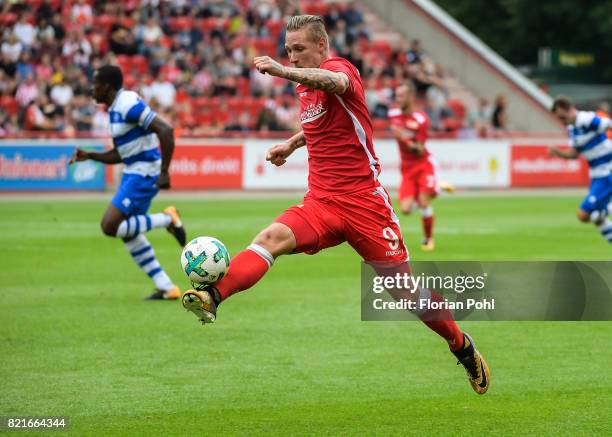 Sebastian Polter of 1.FC Union Berlin during the game between Union Berlin and the Queens Park Rangers on july 24, 2017 in Berlin, Germany.