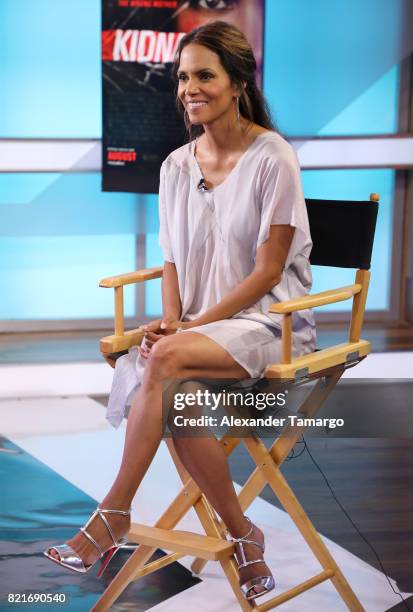 Halle Berry is seen at Telemundo Studios to promote the film 'Kidnap' on July 24, 2017 in Miami, Florida.