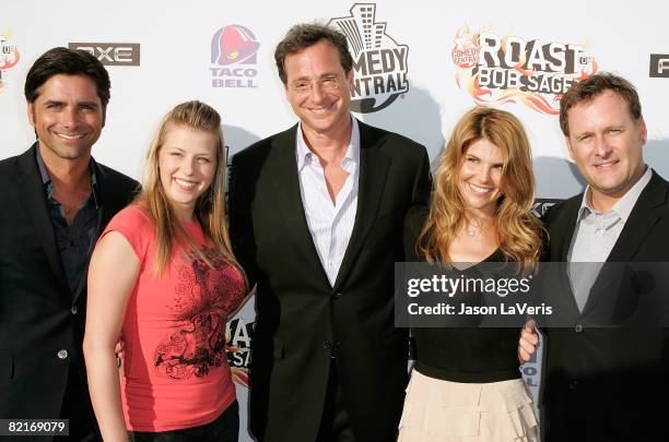 Full House" cast members John Stamos, Jodie Sweetin, Bob Saget, Lori Loughlin and Dave Coulier attend Comedy Central's Roast of Bob Saget at Warner...