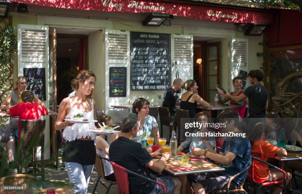 Waitress Serving Food, Saint Germain, Paris, France
