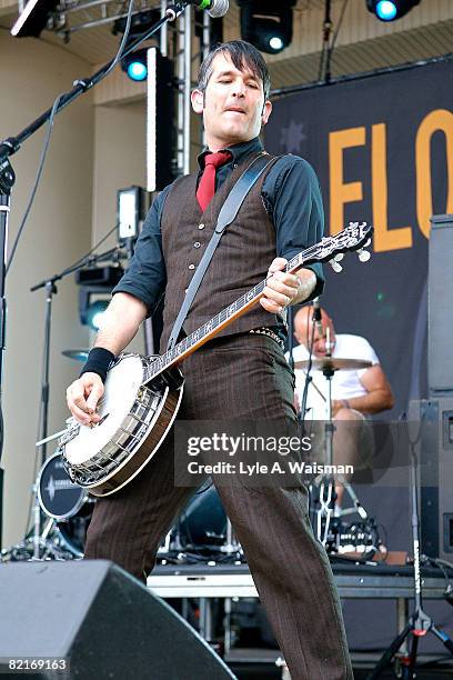 Musician Robert Schmidt of Flogging Molly performs during Lollapalooza 2008 at Grant Park on August 3, 2008 in Chicago, Illinois.