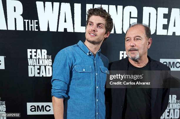 Actors Ruben Blades and Daniel Sharman attend 'Fear The Walking Dead' fan event at the Callao cinema on July 24, 2017 in Madrid, Spain.