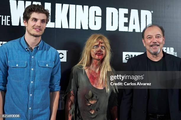 Actors Ruben Blades and Daniel Sharman attend 'Fear The Walking Dead' fan event at the Callao cinema on July 24, 2017 in Madrid, Spain.