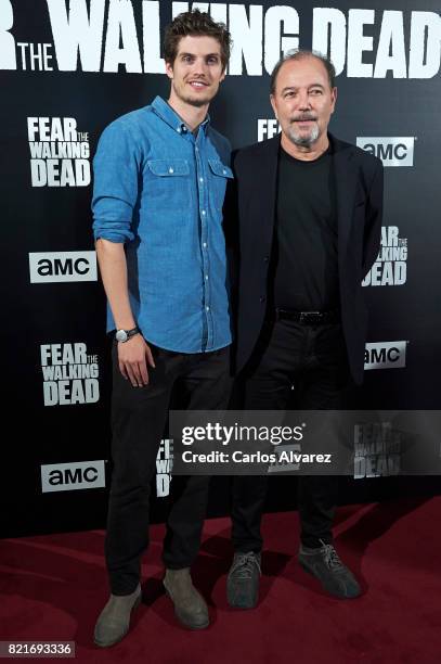 Actors Ruben Blades and Daniel Sharman attend 'Fear The Walking Dead' fan event at the Callao cinema on July 24, 2017 in Madrid, Spain.