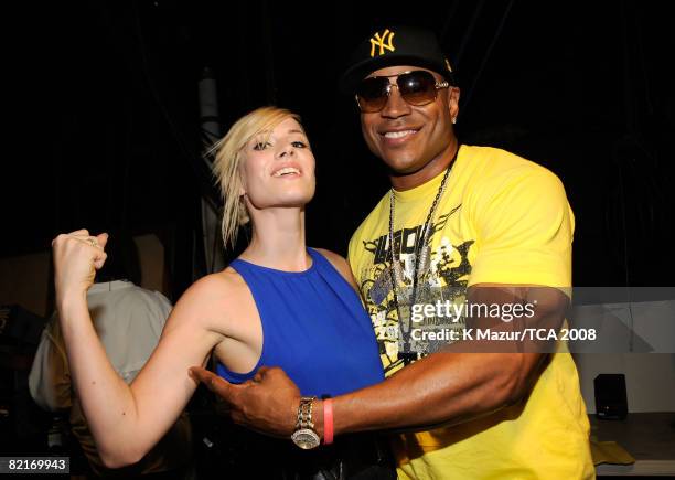 Singers Natasha Bedingfield and L.L. Cool J during the 2008 Teen Choice Awards at Gibson Amphitheater on August 3, 2008 in Los Angeles, California.