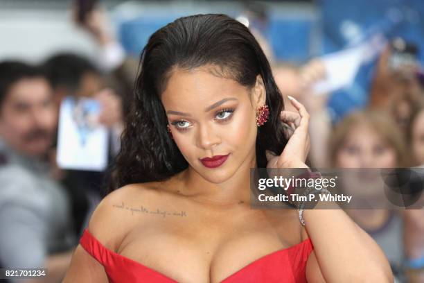 Rihanna attends the "Valerian And The City Of A Thousand Planets" European Premiere at Cineworld Leicester Square on July 24, 2017 in London, England.