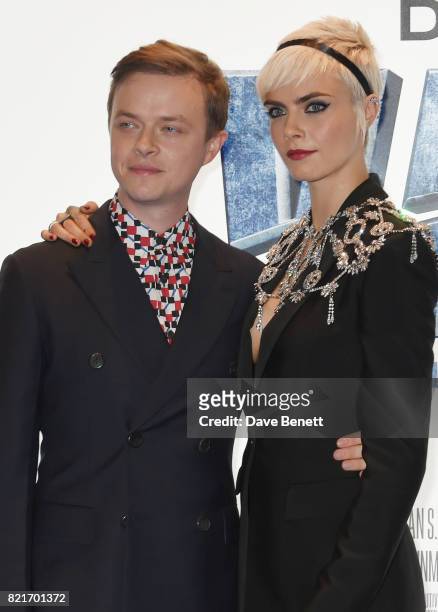 Dane DeHaan and Cara Delevingne attend the European Premiere of "Valerian And The City Of A Thousand Planets" at Cineworld Leicester Square on July...