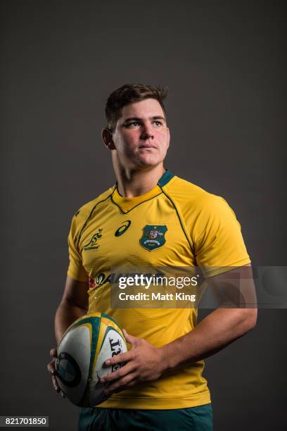 Richard Hardwick poses for a headshot during the Australian Wallabies Player Camp at the AIS on April 11, 2017 in Canberra, Australia.