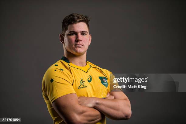 Richard Hardwick poses for a headshot during the Australian Wallabies Player Camp at the AIS on April 11, 2017 in Canberra, Australia.