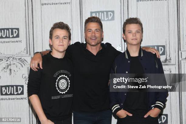 John Owen Lowe, Rob Lowe and Matthew Lowe attend Build Series to discuss their new show "The Lowe Files" at Build Studio on July 24, 2017 in New York...