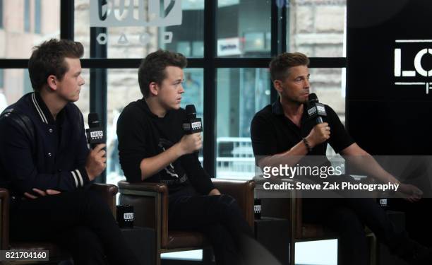John Owen Lowe, Matthew Lowe and Rob Lowe attend Build Series to discuss their new show "The Lowe Files" at Build Studio on July 24, 2017 in New York...