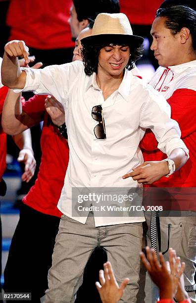 Dancer Adam Sevani onstage during the 2008 Teen Choice Awards at Gibson Amphitheater on August 3, 2008 in Los Angeles, California.