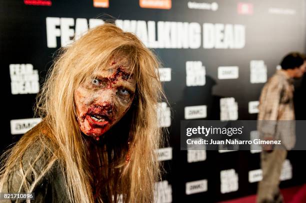 Actors perform during 'Fear The Walking Dead' photocall at Callao Cinema on July 24, 2017 in Madrid, Spain.