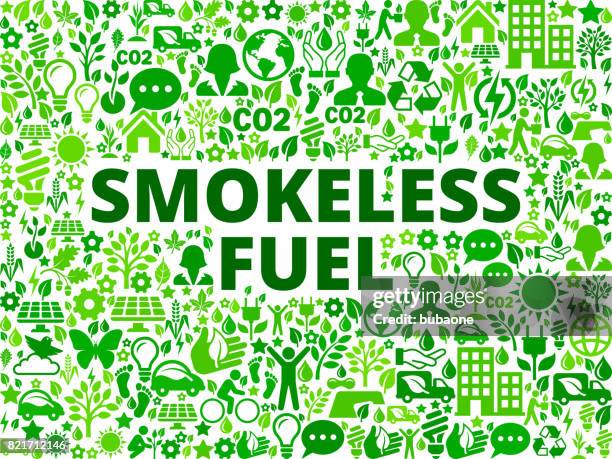 stockillustraties, clipart, cartoons en iconen met smokeless brandstof milieu instandhouding vector icon patroon - windrad energie