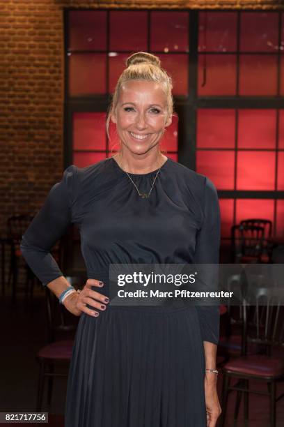 Moderator Andrea Kiewel attends the 'Koelner Sommer Treff' TV Show at the WDR Studio on July 24, 2017 in Cologne, Germany.