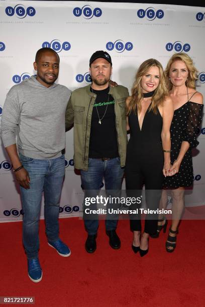 Universal Cable Productions Talent Party" -- Pictured: Dulé Hill, James Roday, Maggie Lawson, and Kirsten Nelson --