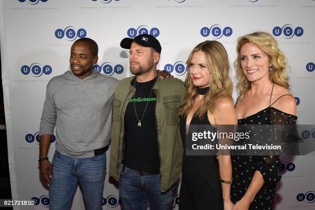 Universal Cable Productions Talent Party" -- Pictured: Dulé Hill, James Roday, Maggie Lawson, and Kirsten Nelson --