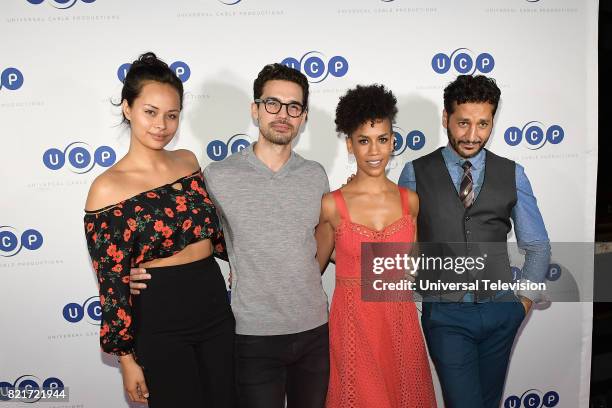 Universal Cable Productions Talent Party" -- Pictured: Frankie Adams, Steven Strait, Dominique Tipper, Cas Anvar --