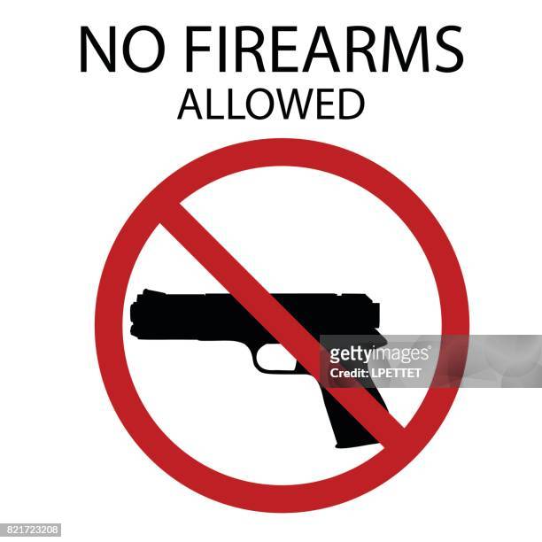 no firearms allowed sign - trigger warning stock illustrations