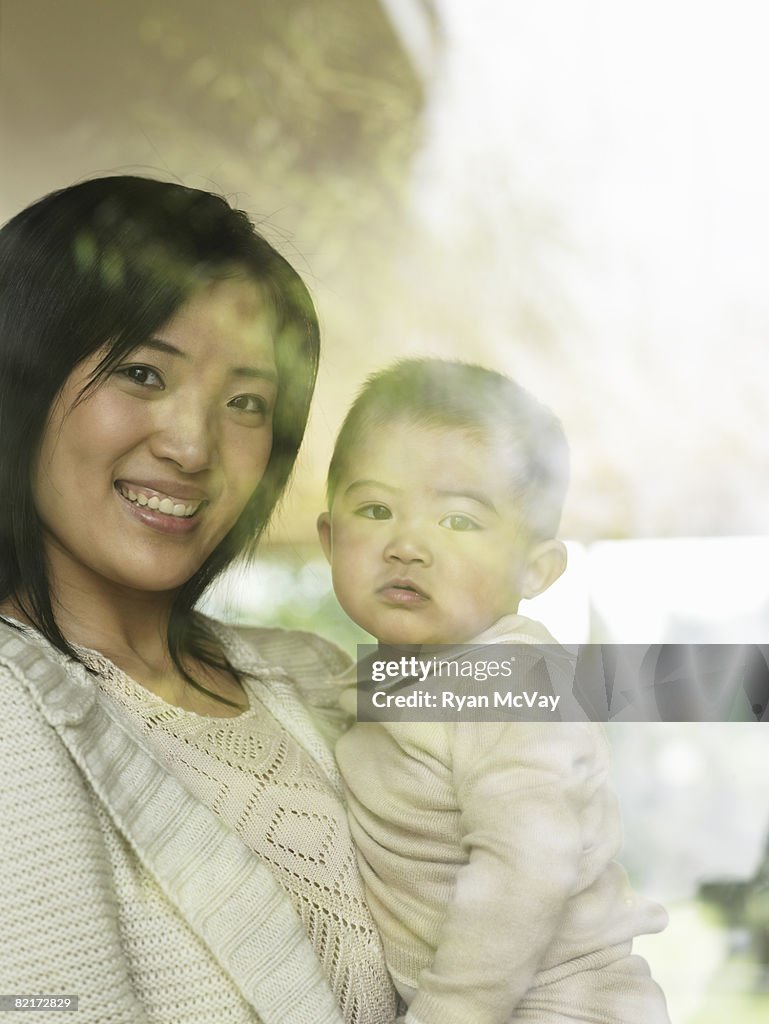 Portrait of mother and son