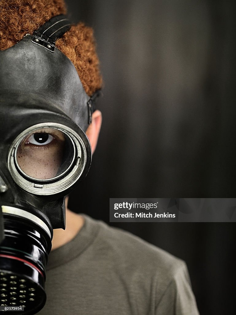 Boy in Gas Mask