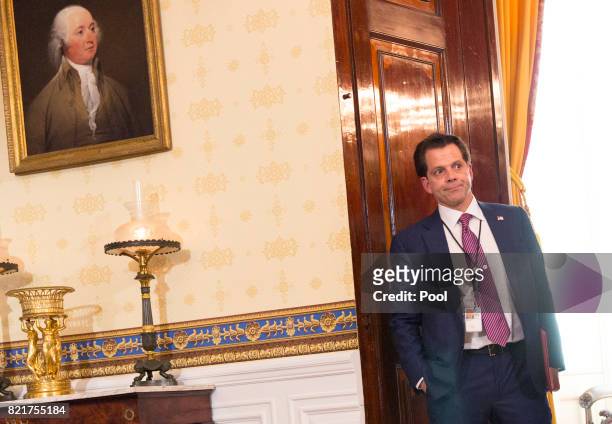 White House Communications Director Anthony Scaramucci is seen before the start of a health care related event at The White House on July 24, 2017 in...