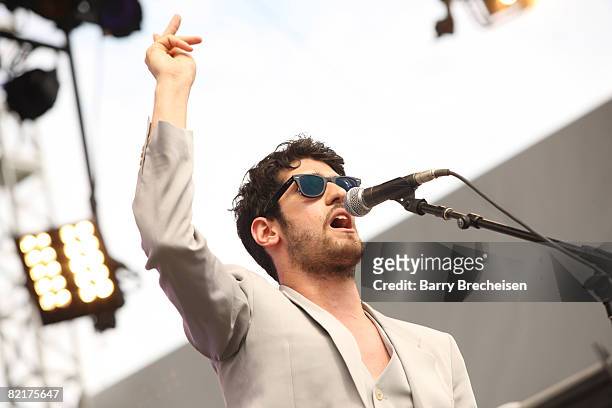 Dave 1 of Chromeo performs at the 2008 Lollapalooza music festival at Grant Park on August 3, 2008 in Chicago.