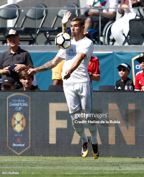 Theo Hernandez of Real Madrid in action during the International Champions Cup 2017 match between Real Madrid v Manchester United at Levi'a Stadium...