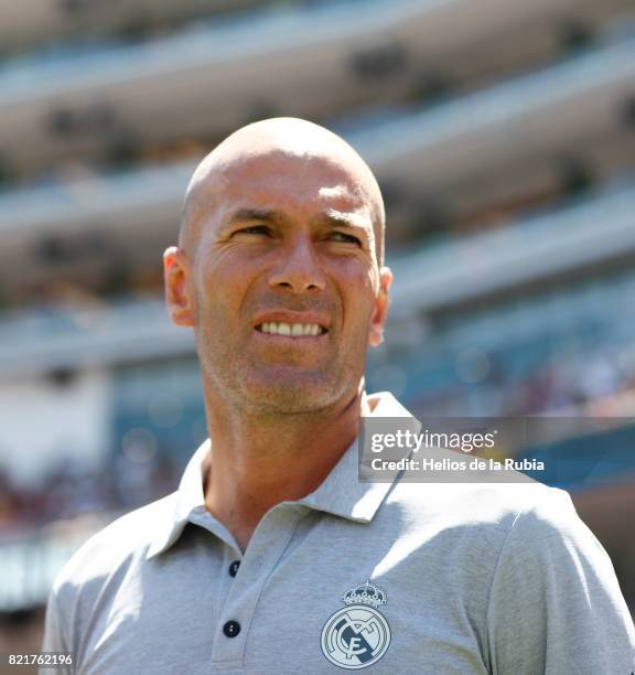 Head coach Zinedine Zidane of Real Madrid looks on during the International Champions Cup 2017 match between Real Madrid v Manchester United at...