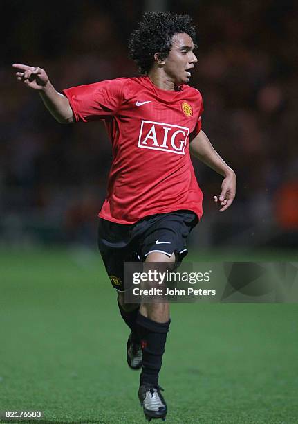 Fabio Da Silva of Manchester United in action during the pre-season friendly match between Peterborough United and Manchester United at London Road...